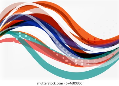 Bandas y líneas de olas coloridas. Fondo de plantilla de vector para diseño de flujo de trabajo, diagrama, opciones de número o diseño web