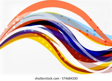 Colorful wave stripes and lines. Vector template background for workflow layout, diagram, number options or web design