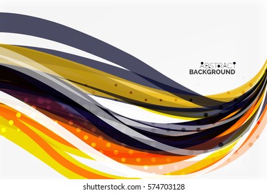 Colorful wave stripes and lines. Vector template background for workflow layout, diagram, number options or web design