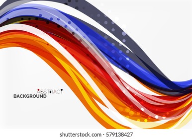 Colorful wave stripes and lines. Vector template background for workflow layout, diagram, number options or web design