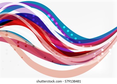Bandas y líneas de olas coloridas. Fondo de plantilla de vector para diseño de flujo de trabajo, diagrama, opciones de número o diseño web