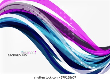 Farbige Wellenstreifen und -linien. Vektorvorlagenhintergrund für das Workflowlayout, -diagramm, -nummeroptionen oder Webdesign