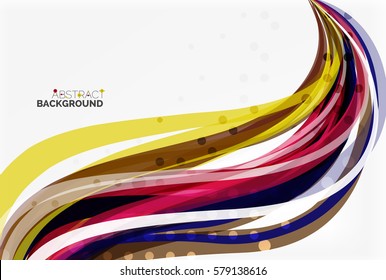Bandas y líneas de olas de colores. Fondo de plantilla de vector para diseño de flujo de trabajo, diagrama, opciones de número o diseño web