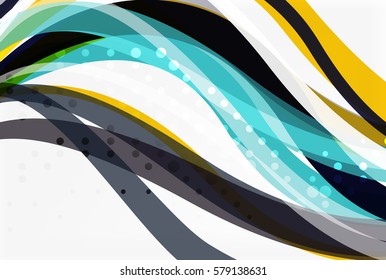 Bandas y líneas de olas coloridas. Fondo de plantilla de vector para diseño de flujo de trabajo, diagrama, opciones de número o diseño web