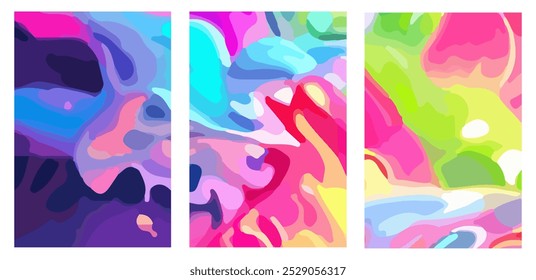 Colorful Wave Swirl Style Banner and Poster Template Set