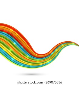 Colorful wave vector background with white copy space.