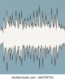 Colorful waveform, vintage abstract background and symbol for music, sound engineering, and dance