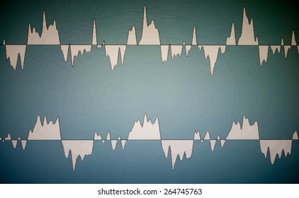Colorful waveform, vintage abstract background and symbol for music, sound engineering, and dance