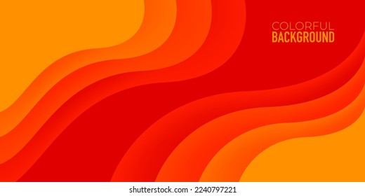 Fondo de ondas coloridas, ilustración gráfica vectorial. Fondo de fondo de fondo de fondo de fondo de ondas anaranjadas de forma líquida.