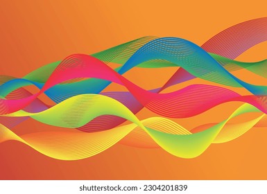 Colorful waves background wallpaper vector
