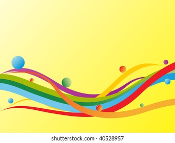 ondas y burbujas coloridas, ilustración