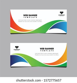 Colorful waves Business web banner design, Professional web banner design, banner design vector