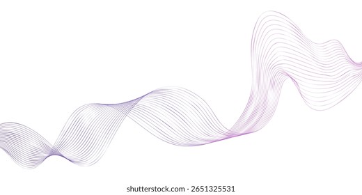 Ondas coloridas fluindo graciosamente através de um fundo branco criam um efeito visual calmante para relaxamento e atenção plena