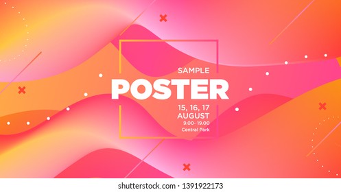 Colorful Waves Gradient Background. Template for Web Banner, Pop-Up, Poster, Banner, Flyer....
