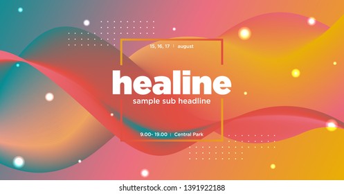 Colorful Waves Gradient Background. Template for Web Banner, Pop-Up, Poster, Banner, Flyer....