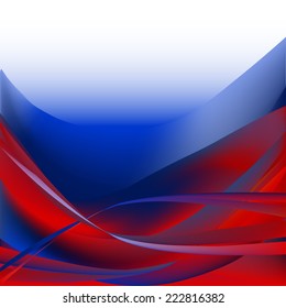 Colorful waves isolated abstract background red and blue white