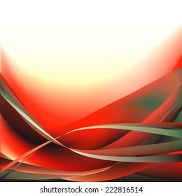 Colorful waves isolated abstract background red and white grai