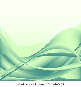 Colorful waves isolated abstract background turquoise and white light