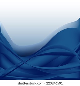 Colorful waves isolated abstract background blue and white winter