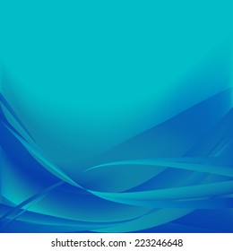 Colorful waves isolated abstract background blue winter