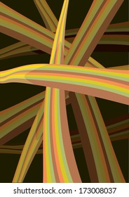 Colorful waves of layout design in black background. Vector illustration.