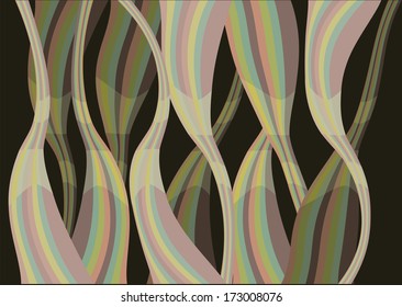 Colorful waves of layout design in black background. Vector illustration.