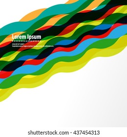 Colorful Waves and Lines Layout/Design Cover Background