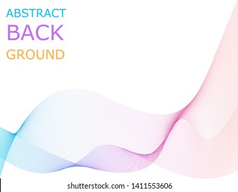 Colorful Waves and Lines Spectrum on white background, abstract texture background for your design. Design by Inkscape.