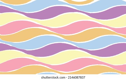 Colorful waves, lines, stripes and vector brush srokes texture. Distressed uneven background made of lines of different colors. Abstract vector illustration. EPS10