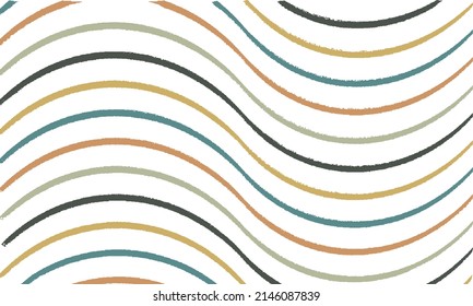 Colorful waves, lines, stripes and vector brush srokes texture. Distressed uneven background made of lines of different colors. Abstract vector illustration. EPS10