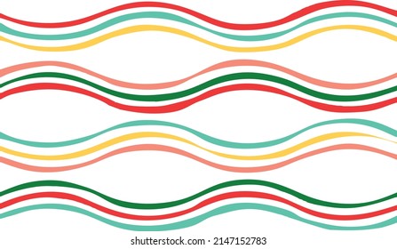 Colorful waves, lines, stripes and vector brush srokes texture. Distressed uneven background made of lines of different colors. Abstract vector illustration. EPS10