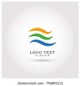 Colorful Waves Logo. Symbol and Icon Vector Template.