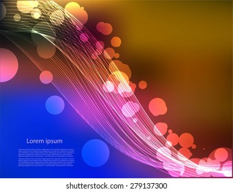 Colorful waves on bright background