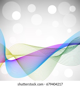 Colorful waves on grey background.