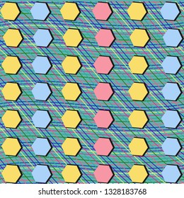 colorful waves and poligon vector pattern