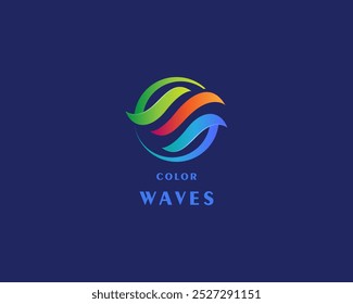 Ondas coloridas con el logotipo suave del gradiente