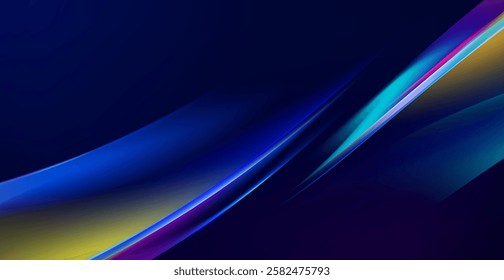 Colorful waves technology abstract blue background