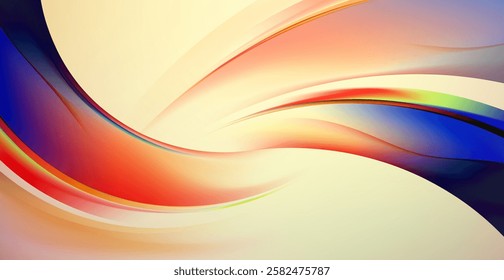 Colorful waves technology abstract peach  background