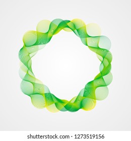 colorful wave-shaped bright gradient frame. Stylized Guilloche Element