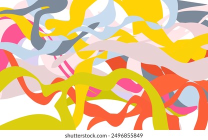 colorful waving abstract background without background