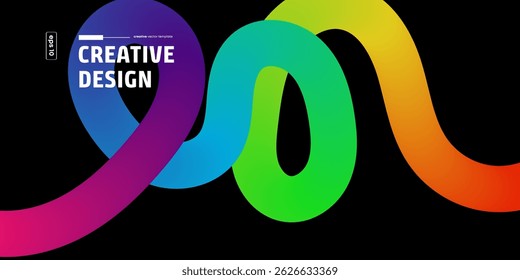 Colorful, wavy, abstract lines form a vibrant design on a black background. Gradient hues create a dynamic, creative visual. Modern and artistic.