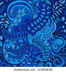 Colorful wavy abstract seamless pattern. Psychedelic art