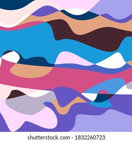 Farbiger, scharfer Hintergrund. Abstrakte Vektorgrafik kann als Stoffdruck, als Brauchmuster verwendet werden. Flat-Style-Bild