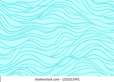 Colorful wavy background. Hand drawn waves. Stripe texture with many lines. Waved pattern. Colored illustration