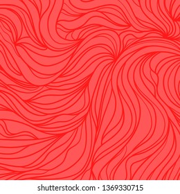 Colorful wavy background. Hand drawn waves. Stripe texture with many chaotic lines. Waved pattern. Colored illustration for design