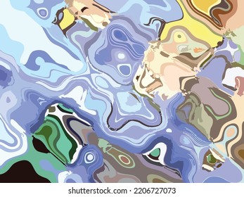 Colorido fondo ondulado para soluciones interiores o tejidos. Fondo textual como motivos submarinos para la moda, la rayadura, las cubiertas, los textiles, el papel tapiz, etc. Manzanas - ráfagas rítmicas de color