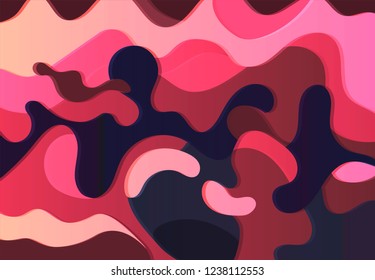 Colorful wavy background pattern. Glitch shapes composition with trendy gradients. Eps10 vector.
