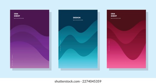 Colorful wavy background template copy space set for banner, leaflet, poster, pamphlet, brochure, or landing page