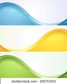Colorful wavy banners. Vector design template