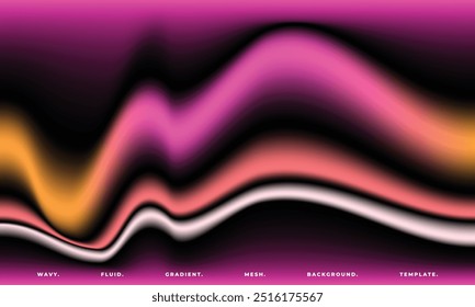 Fondo de degradado borroso ondulado colorido. Plantilla de fondo de gradación de color suave. Abstractas elemento gráfico vibrante para el diseño de carteles, Anuncios o redes sociales.